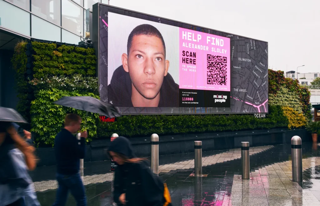 Missing person billboard