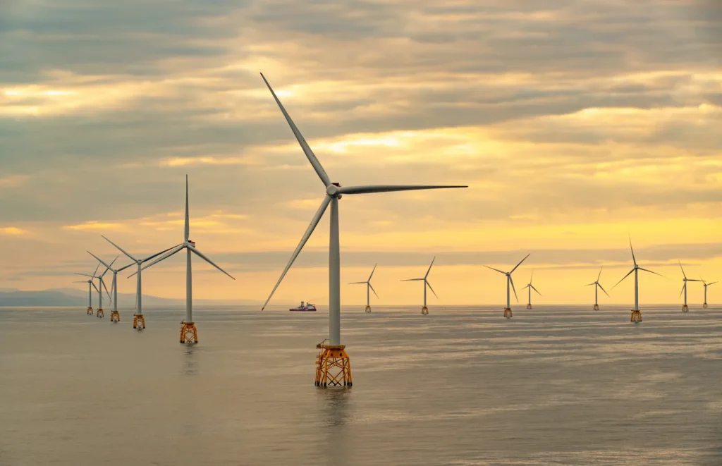 Wind farm out at sea