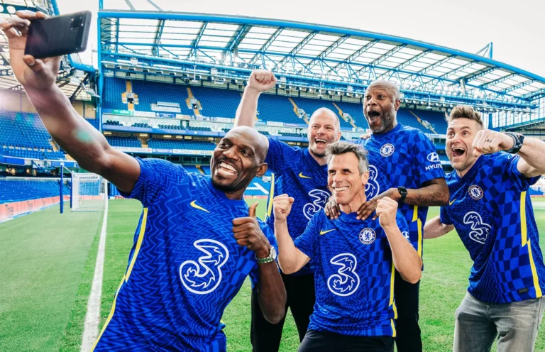 Chelsea players taking a selfie