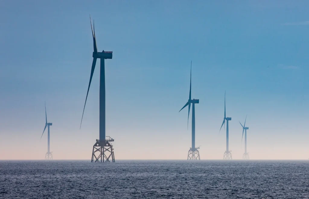 Wind farm out at sea
