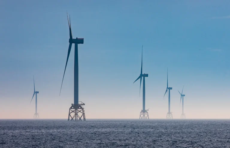 Wind farm out at sea